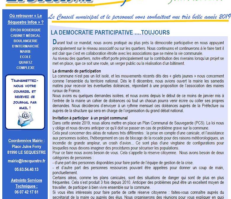 Journal municipal de janvier 2019